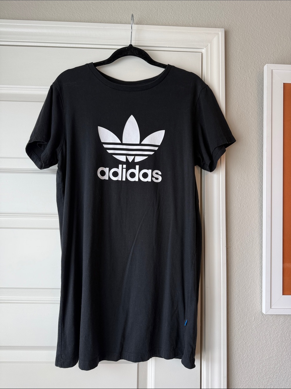 Adidas Black Tee Dress with White Trefoil Logo